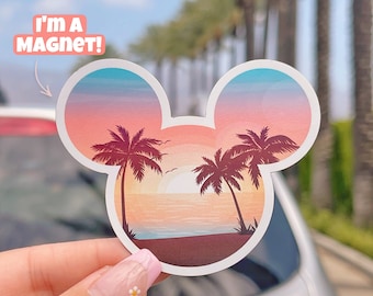 Sunset Beach Hidden Mickey Magnet/ Disney Tropical Summer Cruise Line Disneyland Car Refrigerator Magnet Home Decoration Accessory