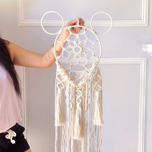 Desert Breeze Tassel Mickey Macrame/ Minimal Disney dreamcatcher/ mickey home fireplace decoration/ Living room decor/ boho chic wild child