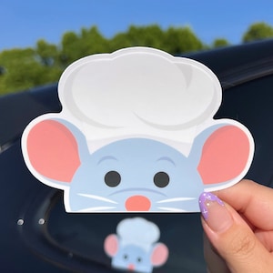 Remy Peeker Transparent Car Decal/ Ratatouille Little Chef Peekaboo Window Bumper Vinyl Disney Luggage Helmet Guitar Laptop Jumbo Sticker