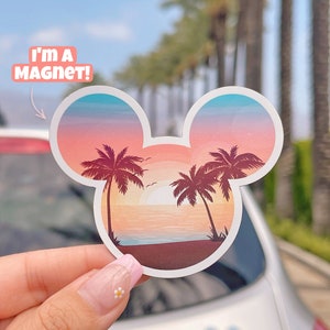 Sunset Beach Hidden Mickey Magnet/ Disney Tropical Summer Cruise Line Disneyland Car Refrigerator Magnet Home Decoration Accessory