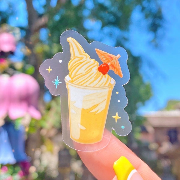 Dole Whip Transparent Sticker/ pixie dust food Disney Snacks Mickey Phone Case Sticker Journal laptop bottle decal