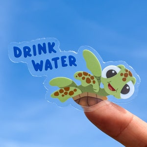 Naklejki na laptopa z nadrukiem Drink Water Baby Squirt Transparent / Przypomnienie o nawadnianiu Sea Turtle Nemo planner papeterii naklejka na butelkę z wodą telefon komórkowy