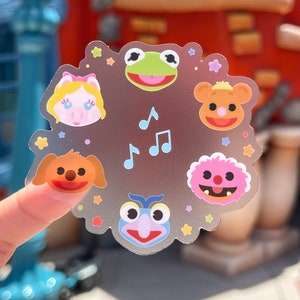 Muppet Babies Wreath Transparent Laptop Sticker Disney kalkomania/Kermit Miss Piggie Fozzie Bear planer butelka na wodę