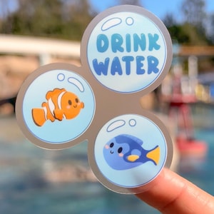 Naklejki na laptopa Drink Water Baby Nemo & Dory transparentne/Przypomnienie o nawadnianiu Nemo planer papeterii naklejka na butelkę z wodą telefon komórkowy