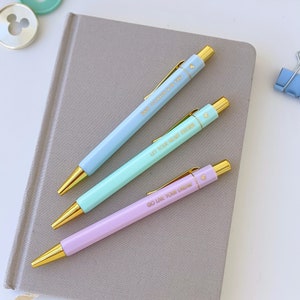 Bolígrafos dorados con cita de princesa: Jasmine, Rapunzel, Cenicienta (juego de 3)/Disney Mickey Stationery Ballpoint Black Writing Planner Journal suministros