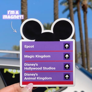 Magic Ahead MAGNET! Park Sign Disney Car/ Mouse Ears Disney World WDW Epcot Animal Kingdom Mickey Safety Car Bumper Decal Magnet Decor