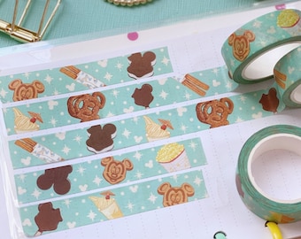 Disney Snacks Washi Tape/ Dole whip Churro Mickey Bar planner bujo scrapbook washi tape sticker