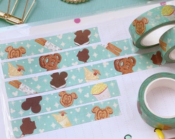 Disney Snacks Washi Tape/ Dole whip Churro Mickey Bar planner bujo scrapbook washi tape sticker