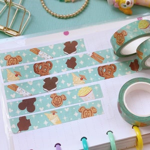 Disney Snacks Washi Tape/ Dole whip Churro Mickey Bar planner bujo scrapbook washi tape sticker