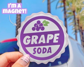 Grape Soda Bottle Cap Up Themed Magnet/ Disney Pixar Russell Carl Adventure is Out There Car Refrigerator Magnet Home Decoration Accessory