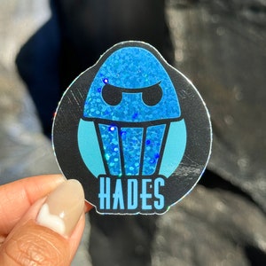 Hades Icon Badge Glitter Holographic Laptop Stickers/ Villain Hercules Disney Sleeping Beauty stationery decal laptop water bottle
