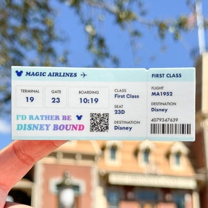Sticker carte d'embarquement pour Disney / Vol voyage Magic Airlines Wanderlust Vacances Disney Stickers pour ordinateur portable Stickers vinyle Journal Bujo