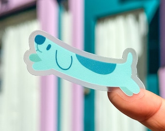 Long Dog Transparent Sticker/ Blue Heeler Dogs Disney Laptop Vinyl Stickers kids birthday party souvenir goodie bag bottle