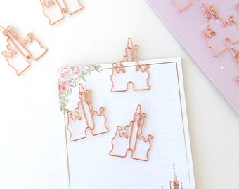 Castle Rose Gold Paper Clips (8pc)/ gift wedding planner accessories bujo cute stationery teachers desk back to school supplies