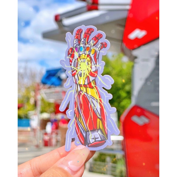 Iron Man Infinity Gauntlet Holographic Sticker/ Disney Marvel Laptop Stickers/Mickey Vinyl Decals Stationery Journal Planner Water Bottle