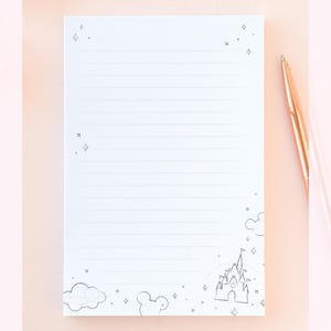 Notatnik Sketch Memo/ Minimal Disney World 50 arkuszy w linie, dziennik punktowy/ papier do planowania Disney, notatnik, artykuły piśmiennicze