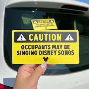 LET OP Zingen Disney Songs Car Decal / Mickey grappige familieautosticker