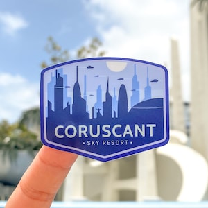 Coruscant National Parks Sticker/ Wanderlust Vintage Retro Water bottle Hydro Cellphone Decals