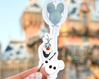 Olaf Mickey Balloons Transparent Sticker - Waterproof Disney decal
