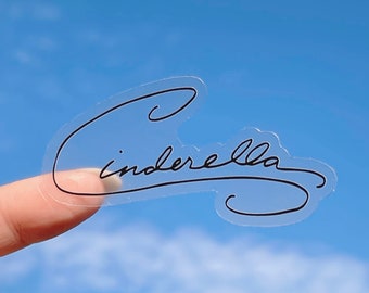 Cinderella Autograph Transparent Sticker/ Princess Signature Classic Disney Vacation bullet journal planner decal water bottle