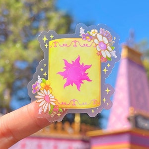 Floral Tangled Lantern Transparent Stickers/ Rapunzel Princess affirmation positivity Disney laptop cellphone water bottle planner decal