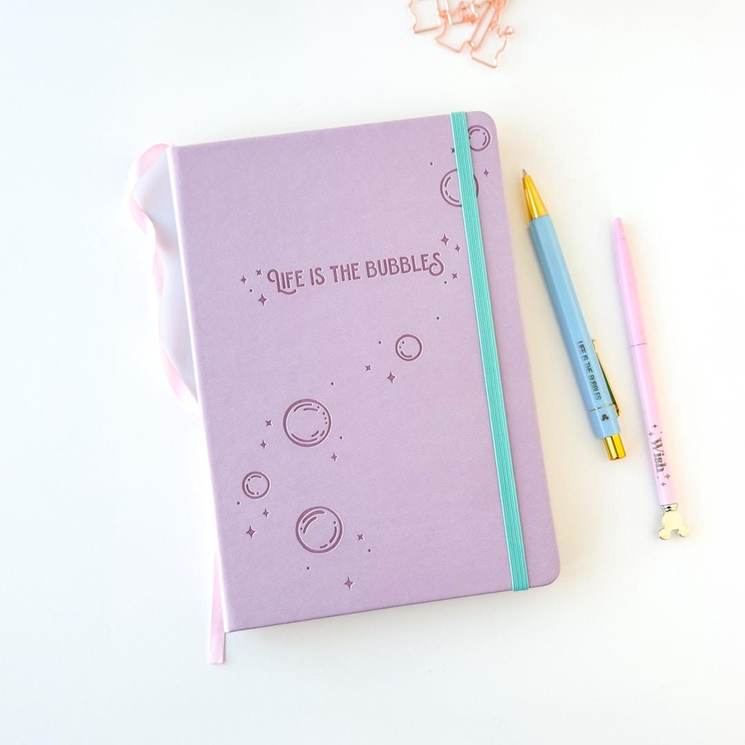 Note Notebook Bubbles Life is the Bubbles Embossed Notebook/ A5 Vegan Lined Journal, 80gsm ...