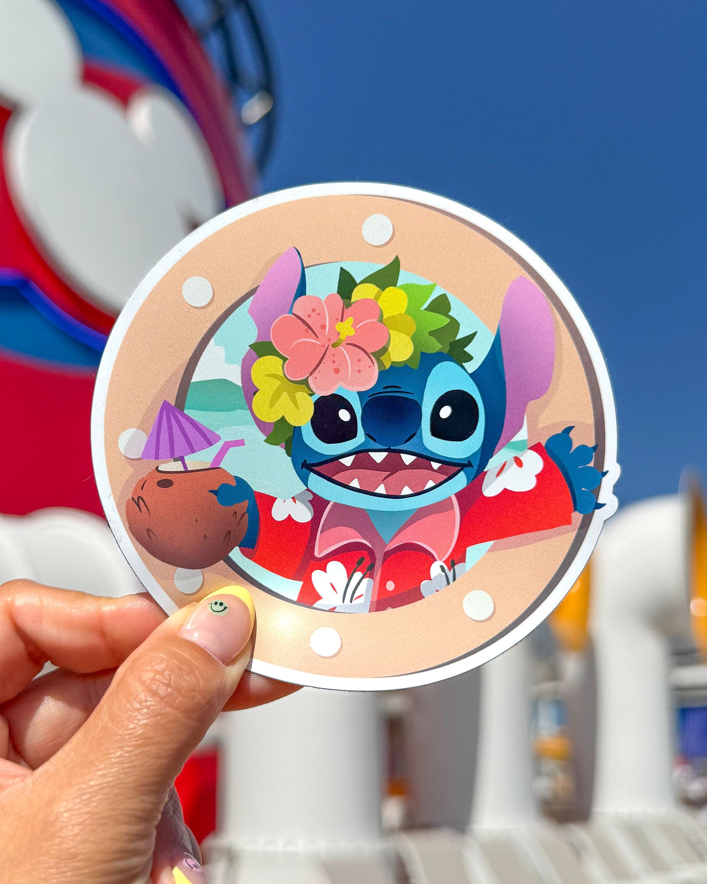 Aloha Stitch Porthole Cruise Magnet/ Disney Stateroom Decor/ Fish Extender Gifts Cruise Door Car Accessory Kids Children Pixiedust/