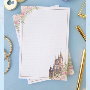 Magic Castle Floral Memo Notepad/ 50 arkuszy siatki kropki bullet journal/ papier do planowania Disney scrapbooking artykuły piśmiennicze notatnik