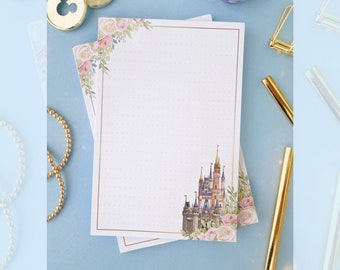 Magic Castle Floral Memo Notepad/ 50 sheets grid dot bullet journal/ Disney planner paper scrapbook stationery notebook supplies