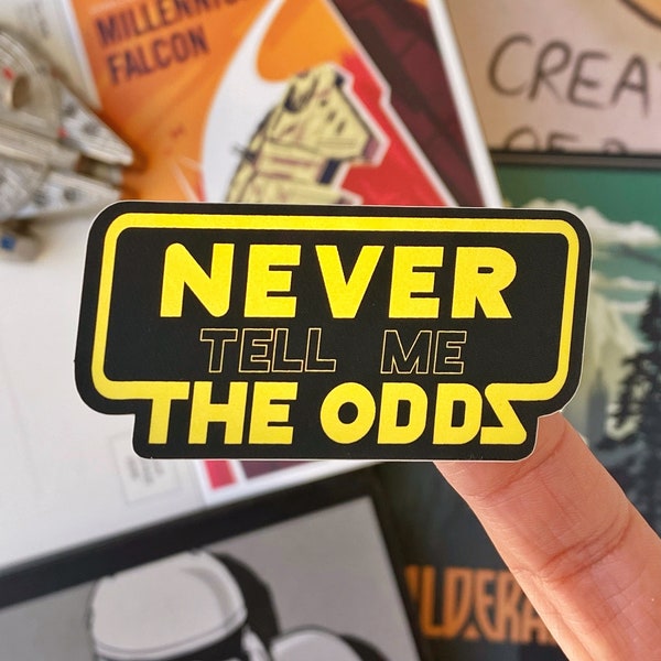 Never Tell Me The Odds Matte Holographic Sticker/ Han Solo Star Wars Rebel Alliance Disney Decal planner decal water bottle cellphone