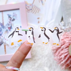 Mary Poppins Penguins Disney Transparent Laptop Stickers/ practically perfect bujo bullet journal planner stationery decal water bottle