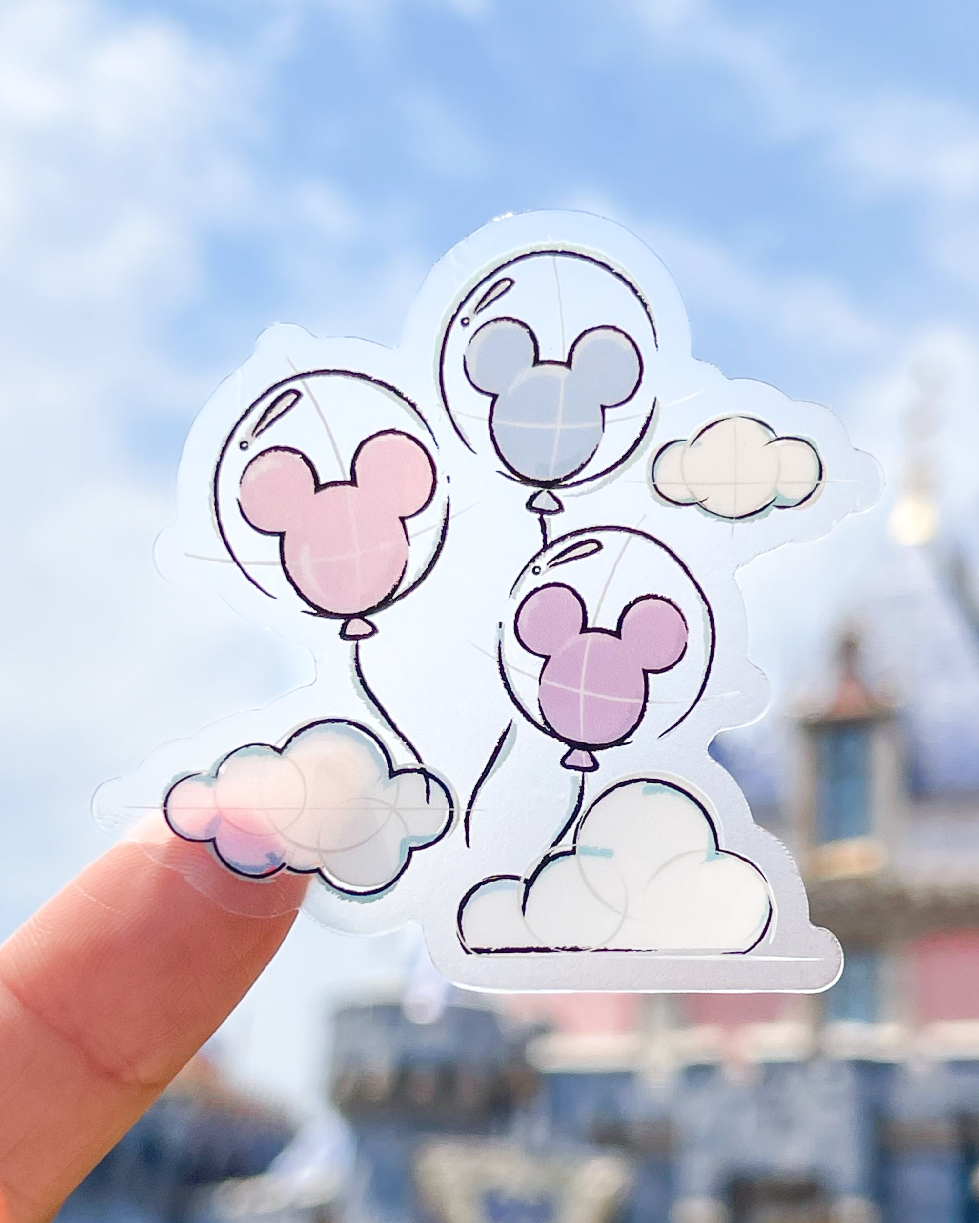 Sketch Mickey Balloonstransparent Art Sticker/ Bottle Decal Disney ...