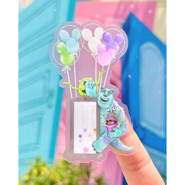 Mike Sully Boo Mickey Balloon Transparent Laptop Sticker/ Monsters Inc Pixar Disney decal/ journal planner water bottle sticker