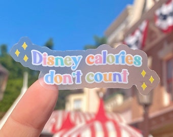 Disney Calories Don’t Count Transparent Disney Laptop Sticker/ Pastel Positive Mickey Inspo decal cell phone planner water bottle
