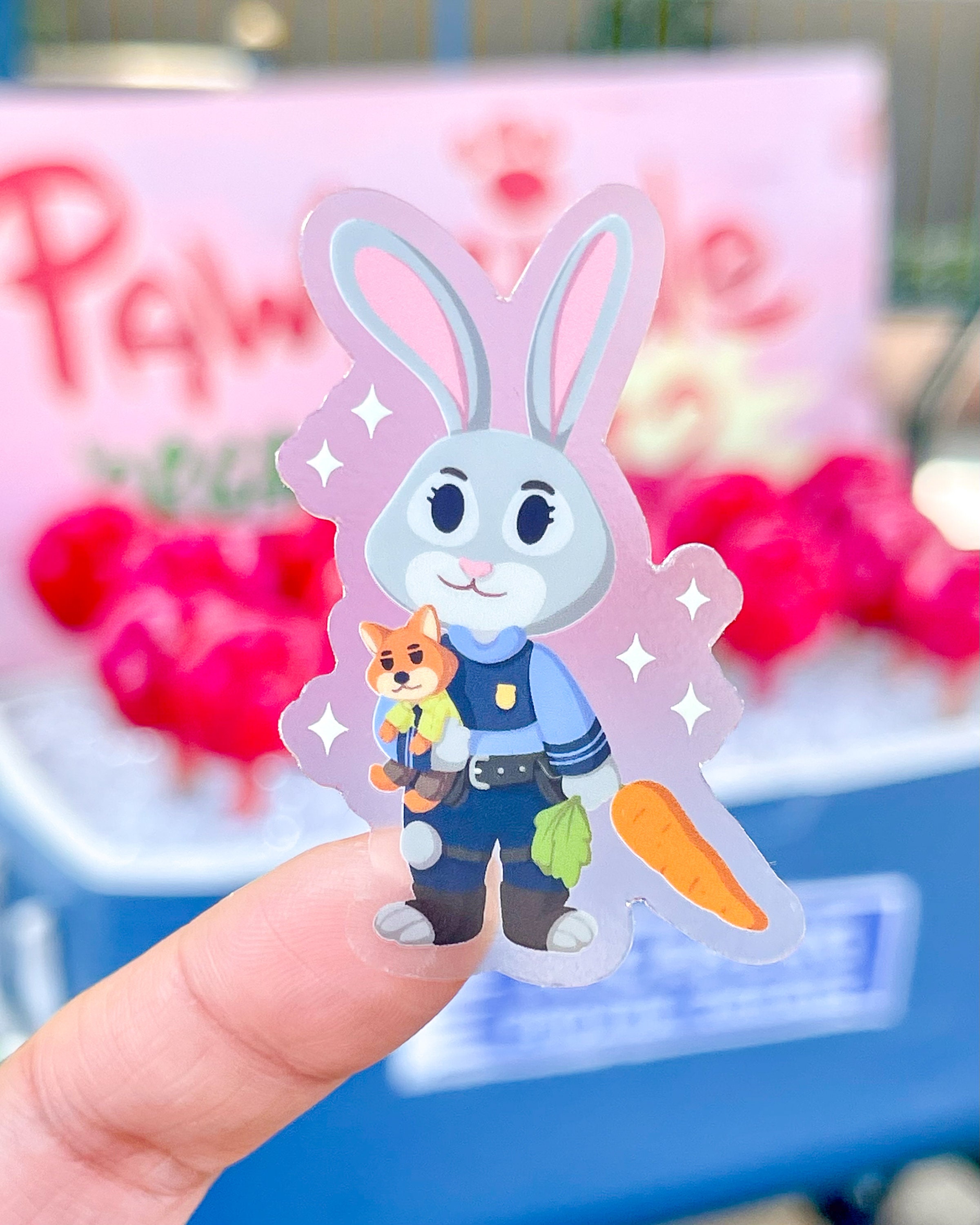 Judy with Nick Plushie Transparent Disney Laptop Sticker/ planner stationery decal water bottle cell phone