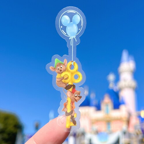 Jaq Gus Gus Key Mickey Ballon Sticker (Waterproof Vinyl)