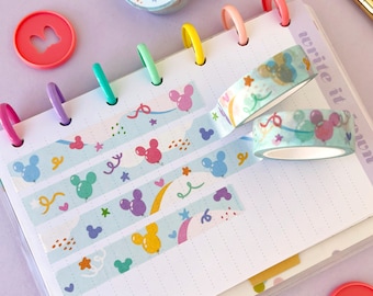 Balloons & Confetti Washi Tape (BLUE)/ mickey positive happy Disney planner bujo scrapbook washi tape sticker stationery