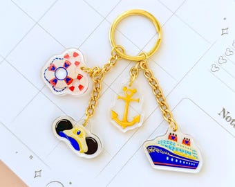 Cruise Landmarks Acrylic Keychain/ Disney Cruise DCL Fish Extender Pixie Dust