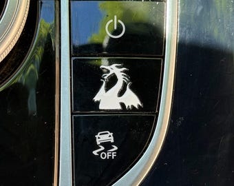 Maleficent Dragon Car Blank Button Transfer Sticker (Waterproof Vinyl)