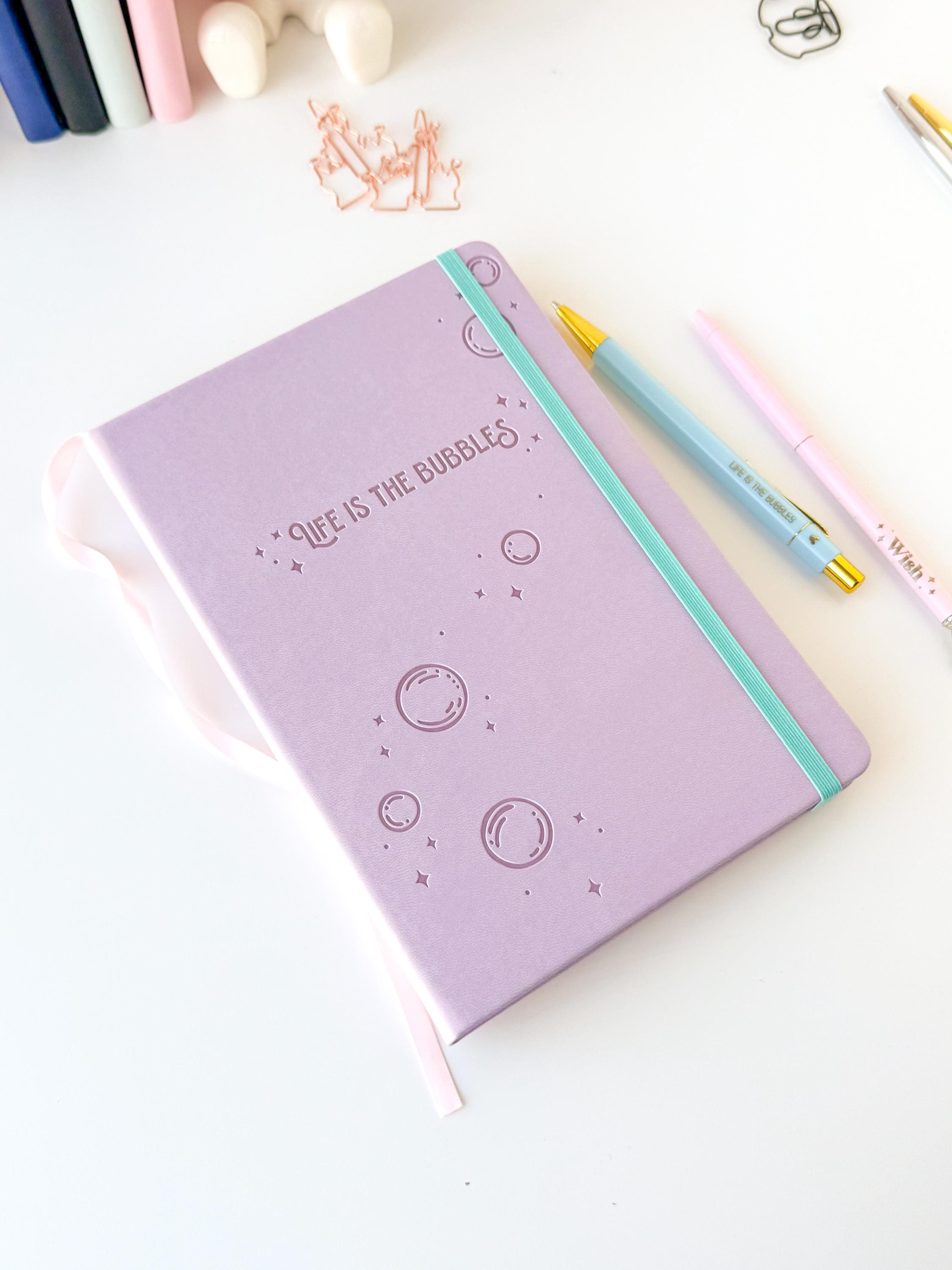 Note Notebook Bubbles Life is the Bubbles Embossed Notebook/ A5 Vegan Lined Journal, 80gsm ...