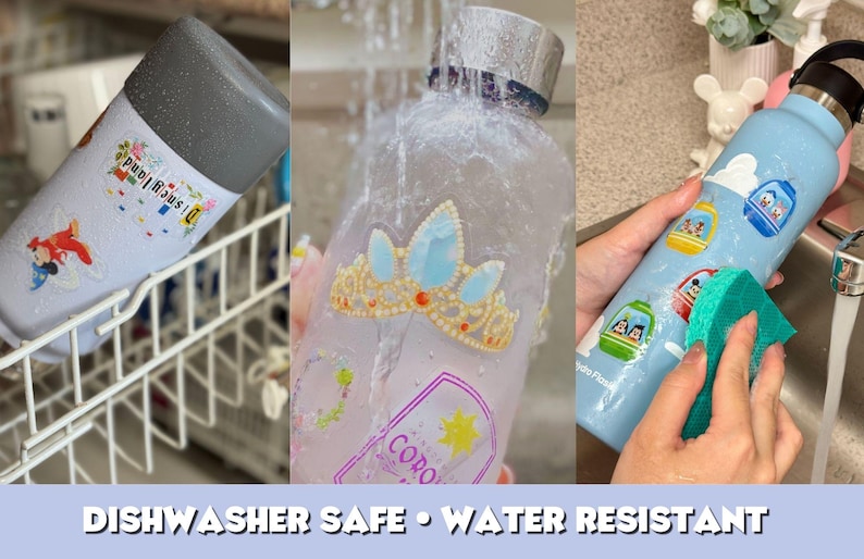 Magical Disney Adult Banner Transparent Laptop Sticker/ Hidden Mickey Pastel cell phone case bullet journal planner decal water bottle image 5