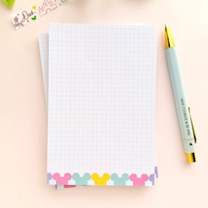 Peekaboo Mouse Grid Memo Notepad/ 50 sheets grid dot bullet journal/ Magical Mickey Disney planner paper stationery notebook supplies