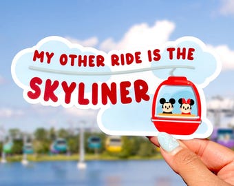 My other ride is the Skyliner Car Decal / Retro Vintage Disney World Ride Souvenir Funny Disneyland Car Bumper Magnet/ New car DCP grad gift
