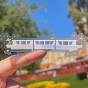 Transparante laptopsticker regenboog monorail/Disney-souvenir transportsticker mobiele telefoonplanner waterfles