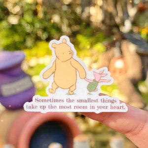 Classic Winnie-the-Pooh Piglet Quote Transparent Disney Laptop Stickers/ Hundred Acre Woods bullet journal planner decal water bottle