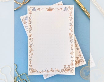 Royal Ball Cinderella Memo Notepad/ Vintage 50 sheets grid dot bullet journal/ Disney planner paper scrapbook stationery notebook supplies