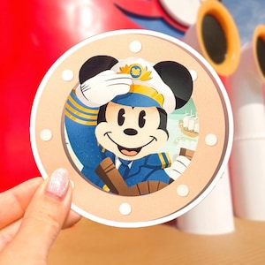 Captain Mickey Porthole Cruise Magnet/ Disney Stateroom Decor/ Fish Extender Gifts Cruise Door Car Accessory Kids Children Pixiedust/
