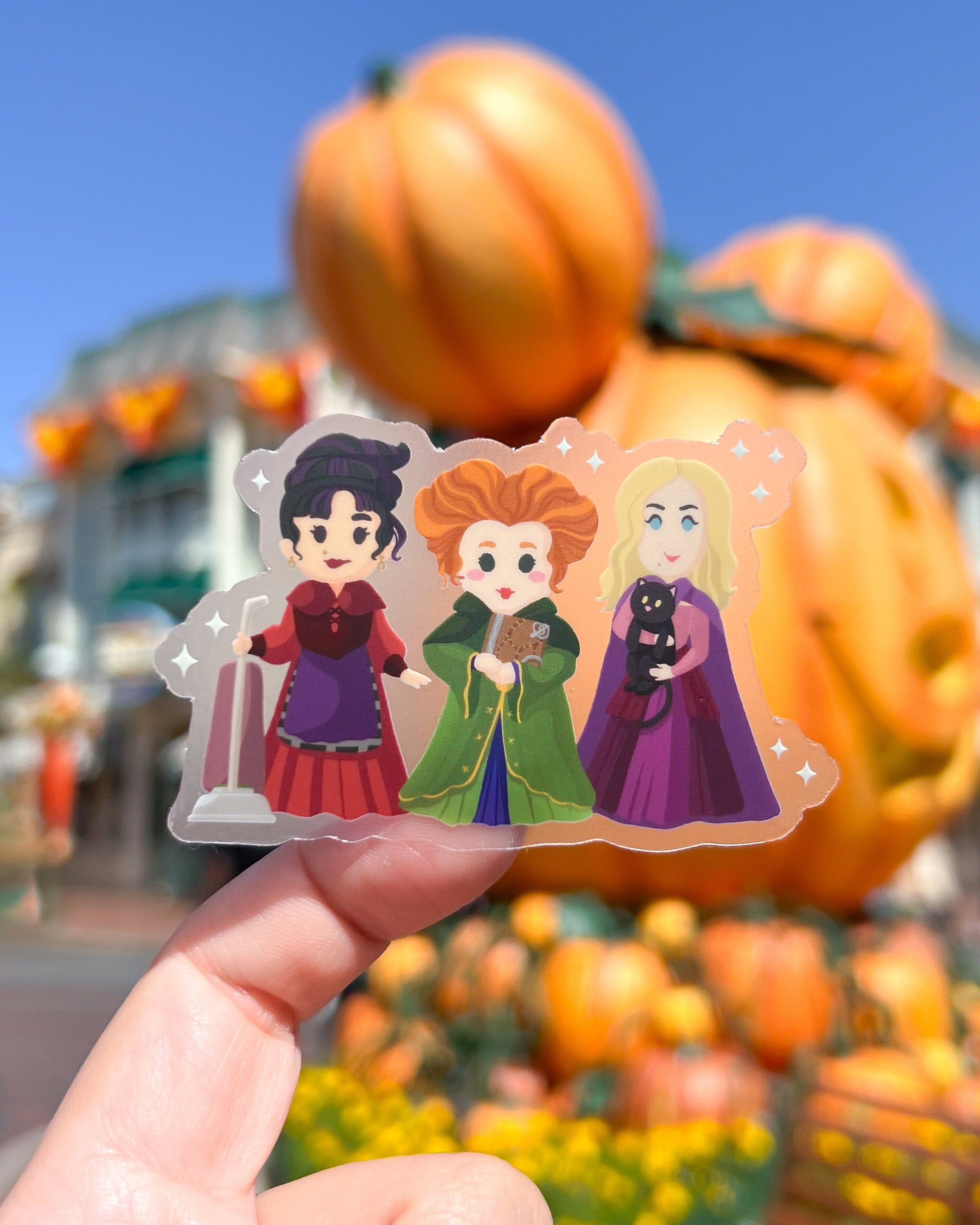 Sanderson Sisters Trio Transparent Sticker/ Hocus Pocus Witches Halloween Disney Laptop cell phone water bottle decals