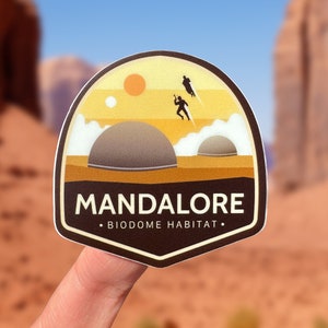 Mandalore National Parks Sticker/ Wanderlust Vintage Retro Water bottle Hydro Cellphone Decals