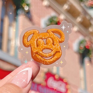 Disney Pretzel Transparent Sticker/ pixie dust food Snacks hidden Mickey Phone Case Sticker Journal laptop bottle decal